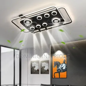 New Rectangular Living Room Ceiling Fan Lamp