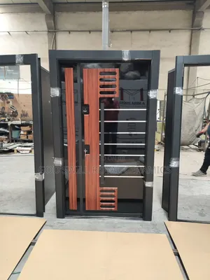 Silver and Brown Design Door