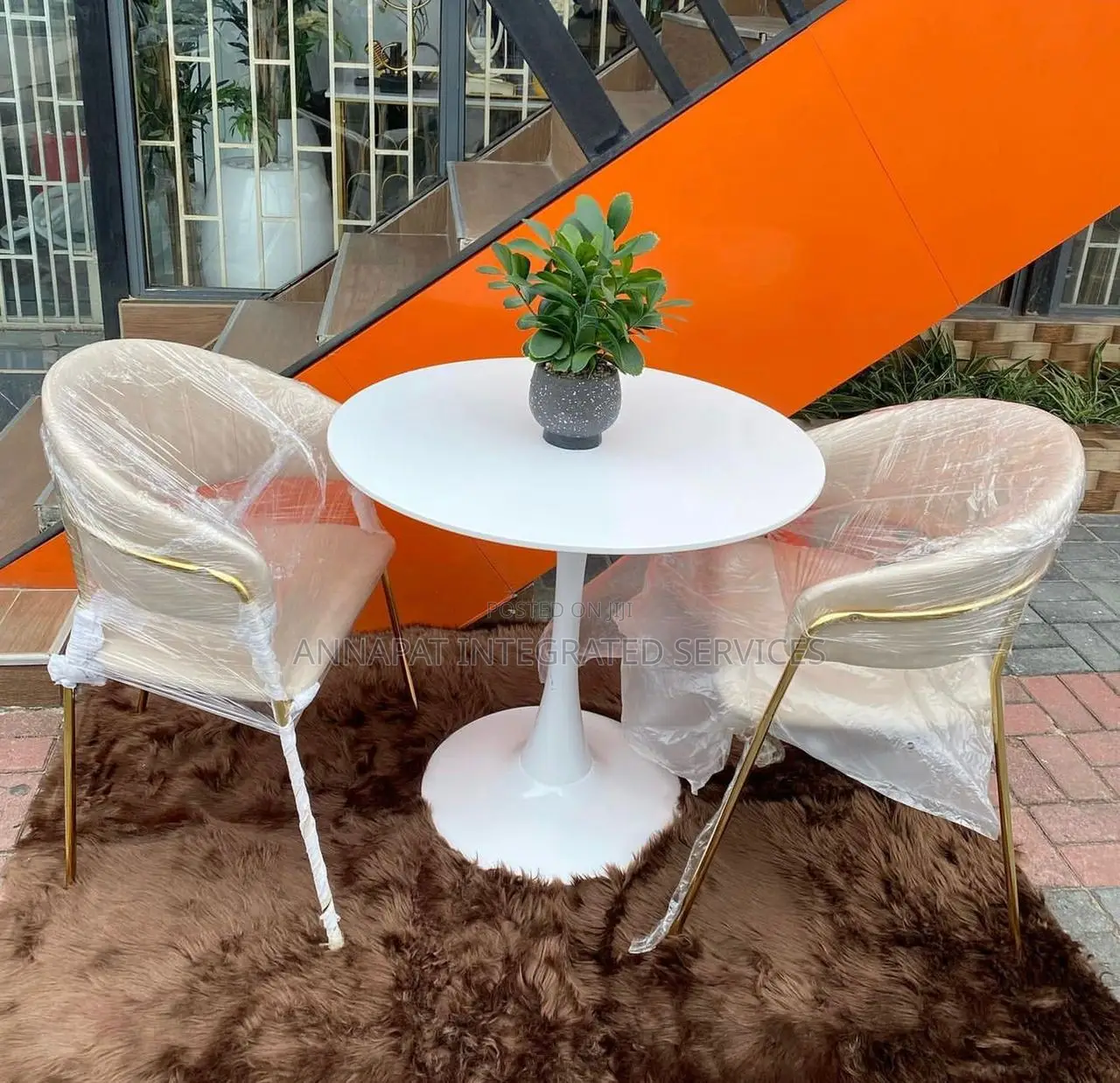 Imported Bar Stool and Marble Top Table