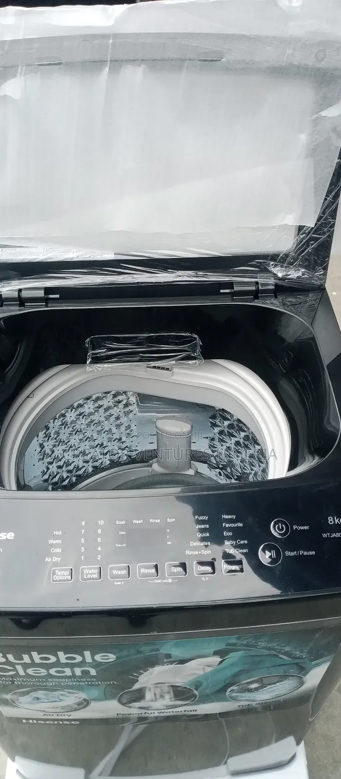 Hisence 8kg Automatic Top Loader Wash and Spin Machine.