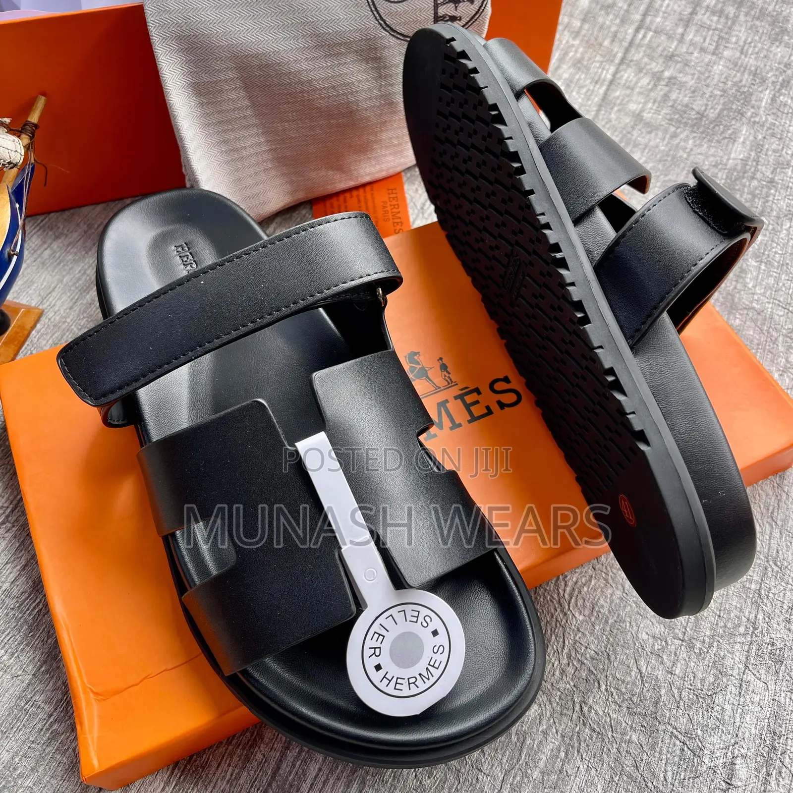 Hermes Leather Slipers