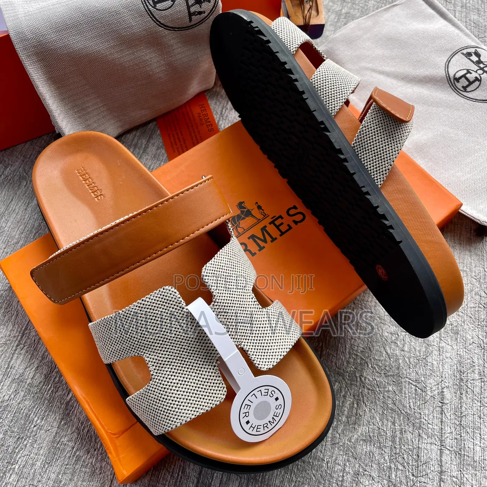 Hermes Leather Slipers