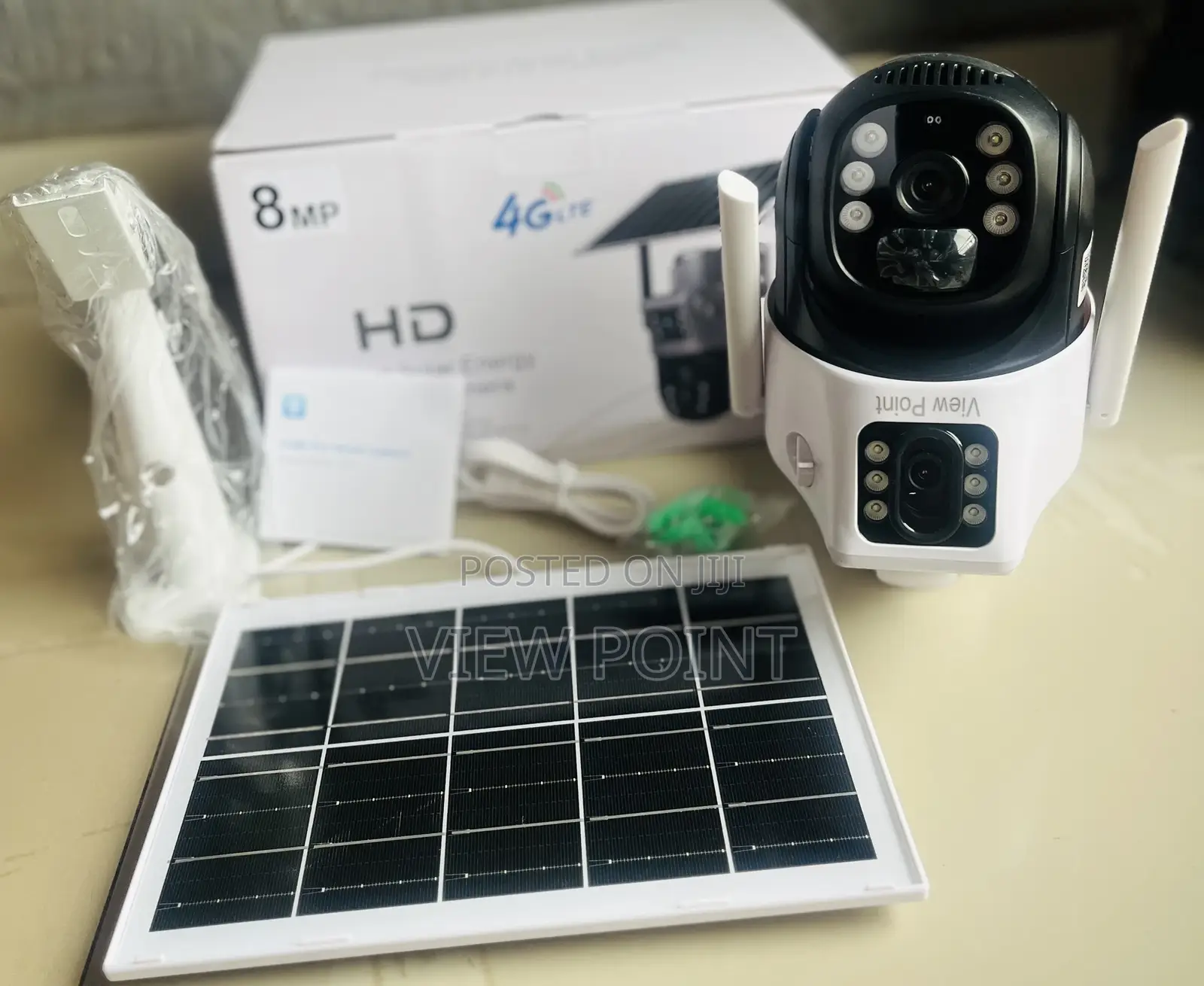 8mp Solar Powered 4g Simcard Dual Lens Alert Rotational Cctv