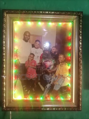 Battery Powered Light Frame With Clock