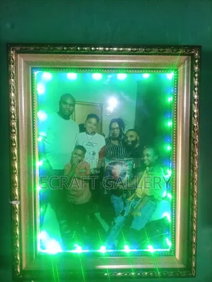 Battery Powered Light Frame With Clock