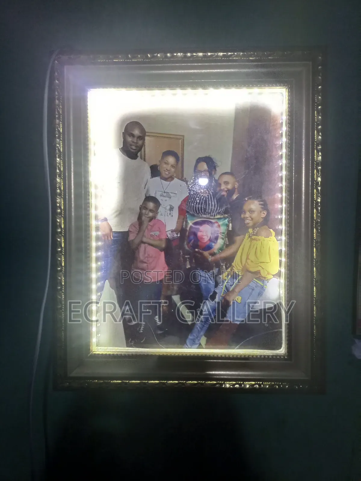 Battery Powered Light Frame With Clock