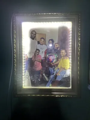 Battery Powered Light Frame With Clock
