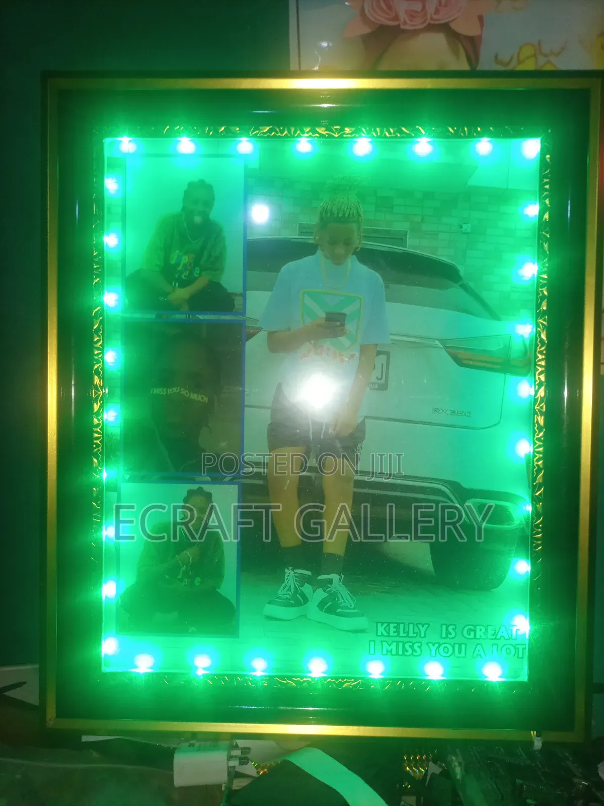 Battery Powered Light Frame With Clock