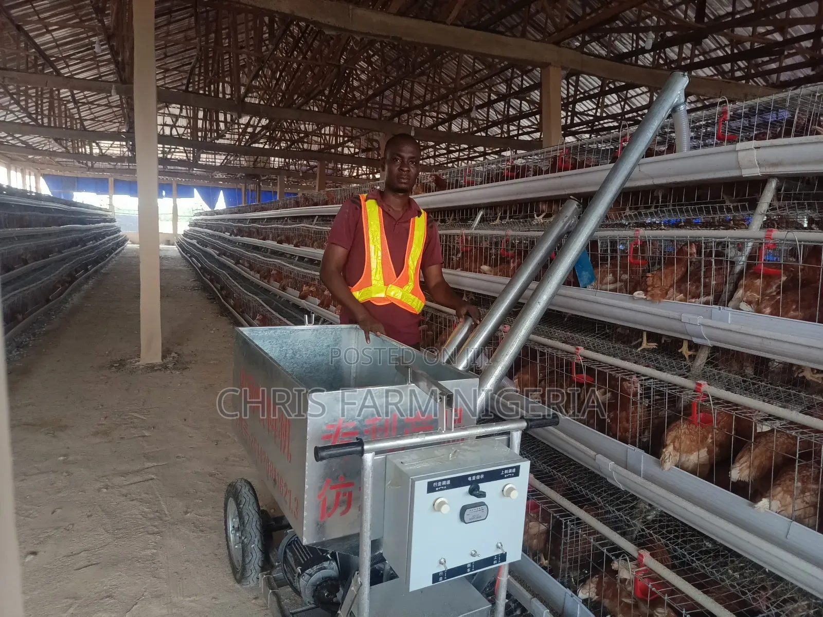 Poultry Cages Feeding Trolley