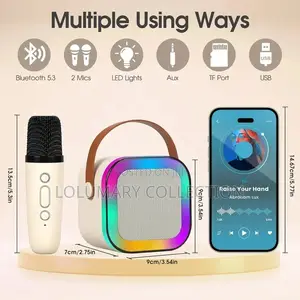 Mini Karaoke Bluetooth Speaker Wit Double Wireles Microphone