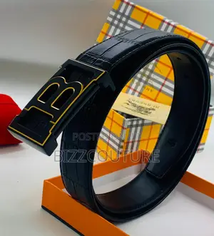 Original Burberry Black Leather Belt Is Available in Store