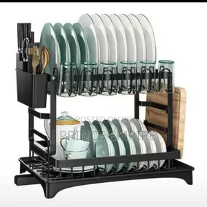 Dish Drainer With Plastic Tray With Drain 3-Layer Anti-Rus