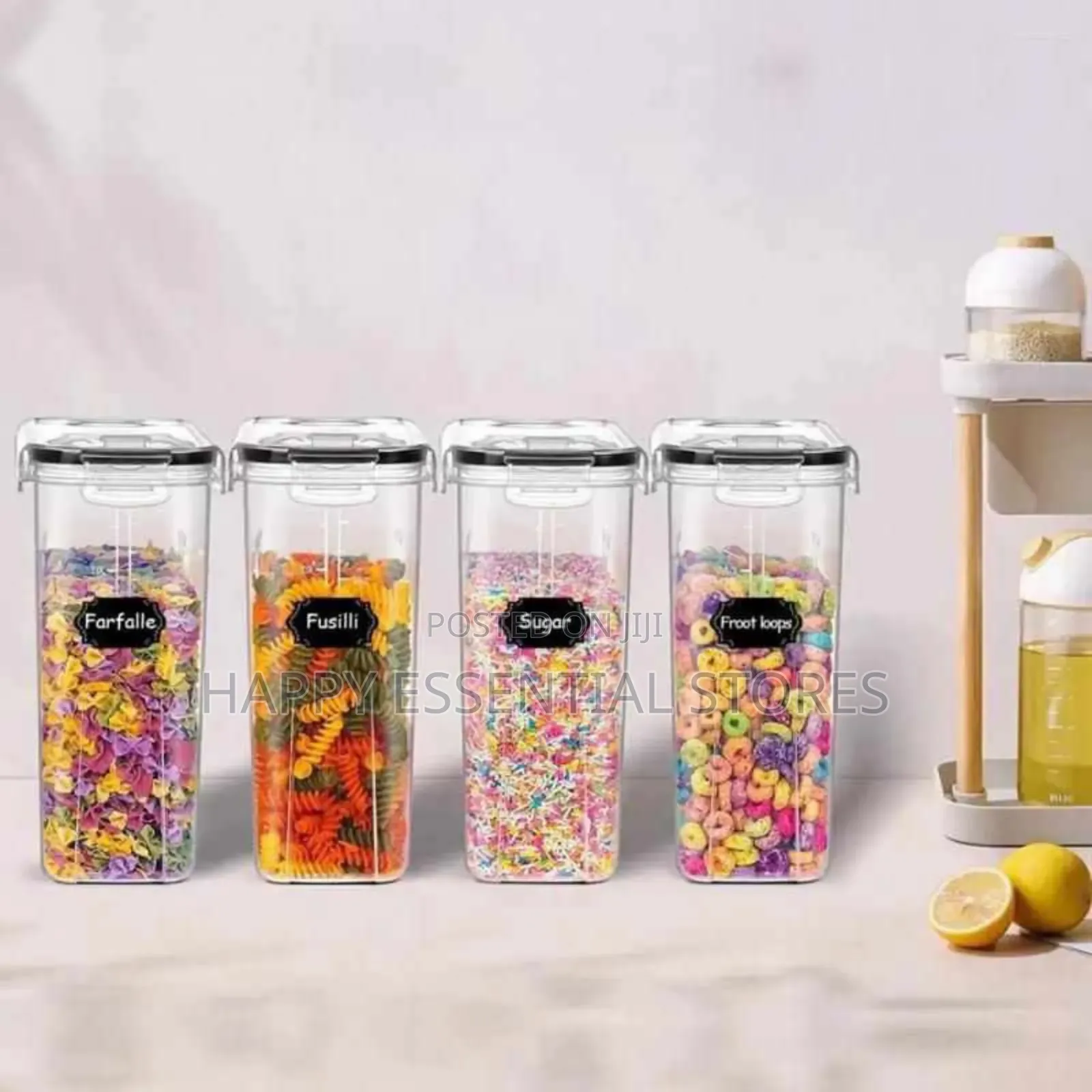 4 in 1 Cereal Container With Label Stickers and Pen