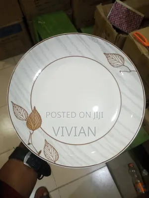 12pcs Ceramic Flower Flat Plate