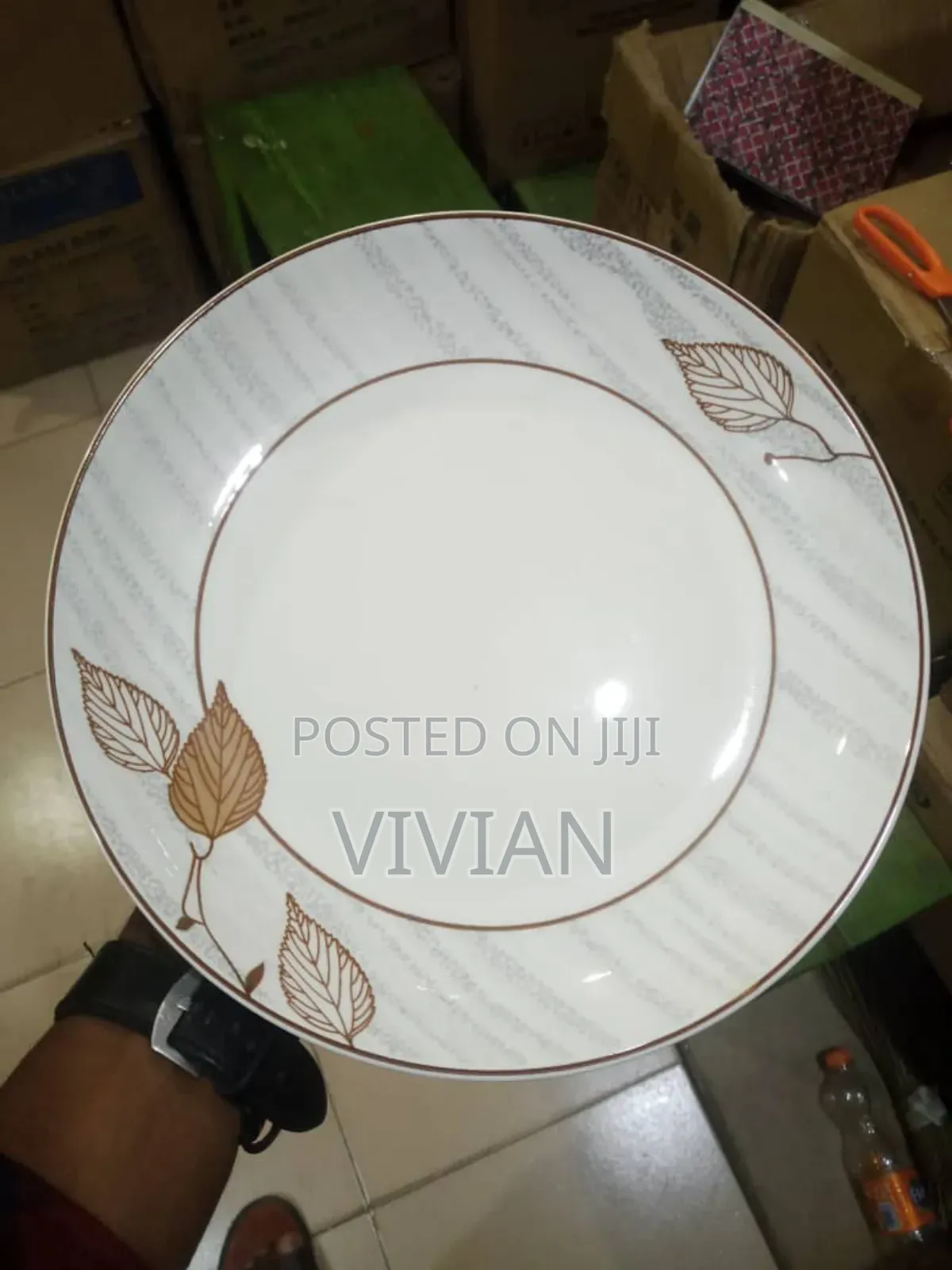 12pcs Ceramic Flower Flat Plate