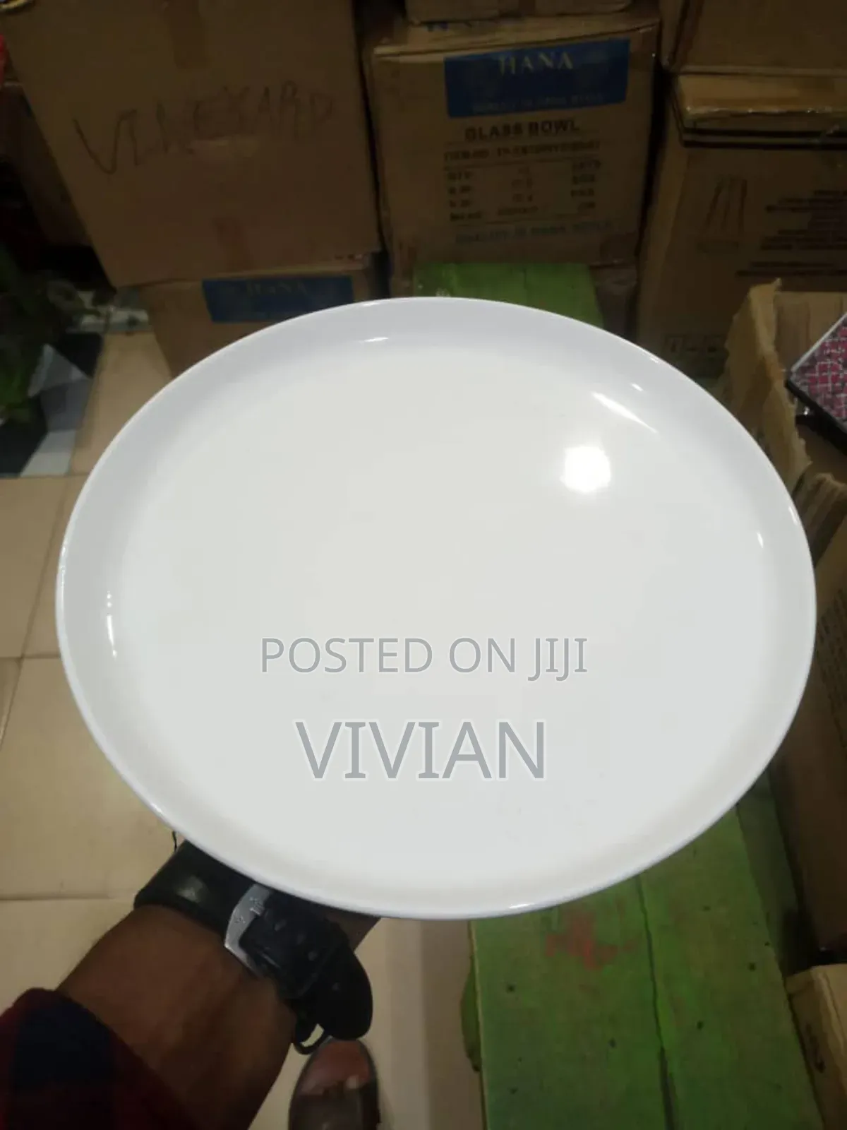 12pcs Ceramic Flat Plate(White)