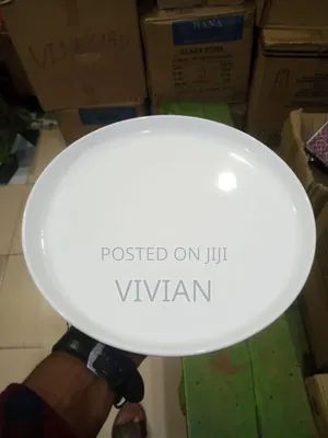 12pcs Ceramic Flat Plate(White)