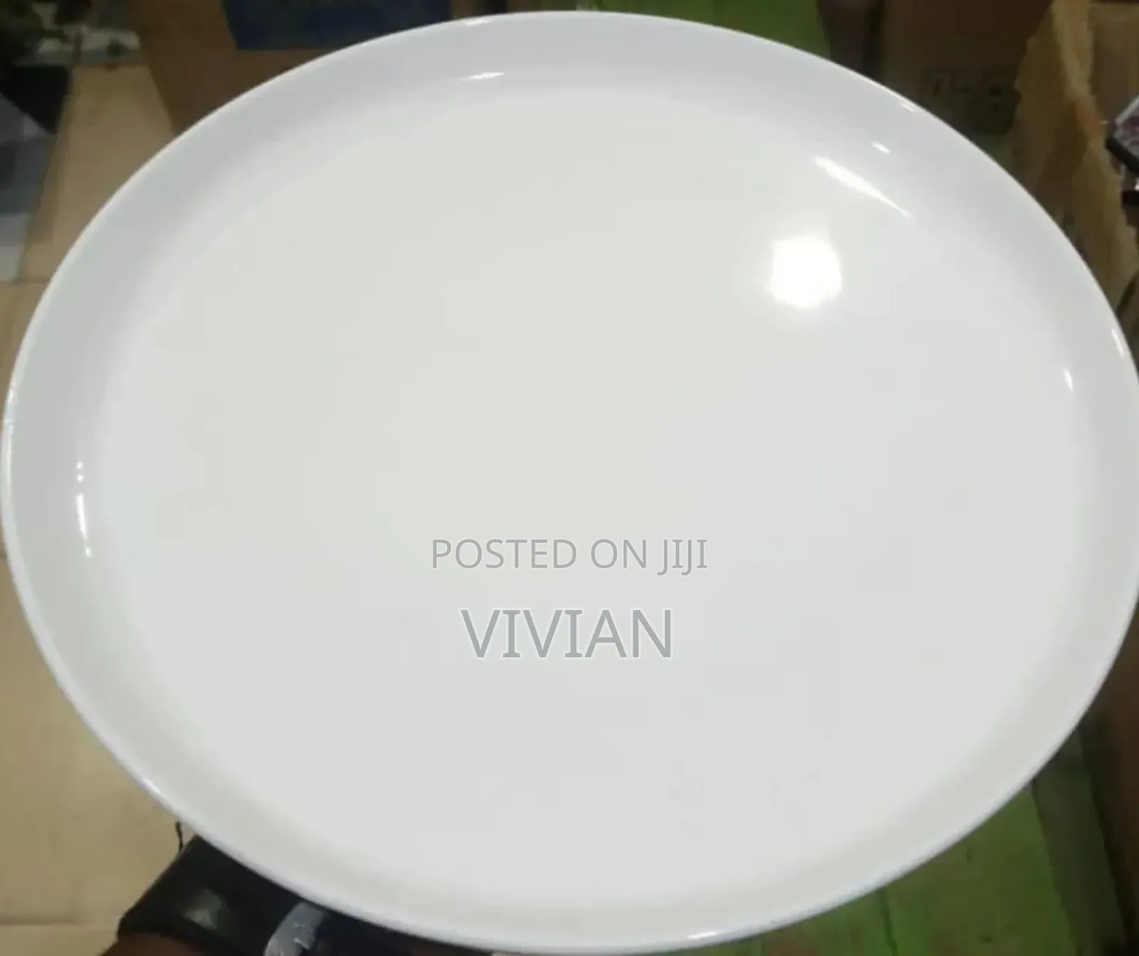 12pcs Ceramic Flat Plate(White)