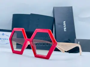 Original PRADA Red Frame Sunglasses Is Available in Store