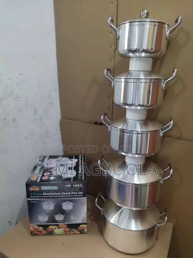 5pcs Set Aluminum Stock Pot