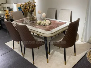 Marble Top Dining Table and Chairs