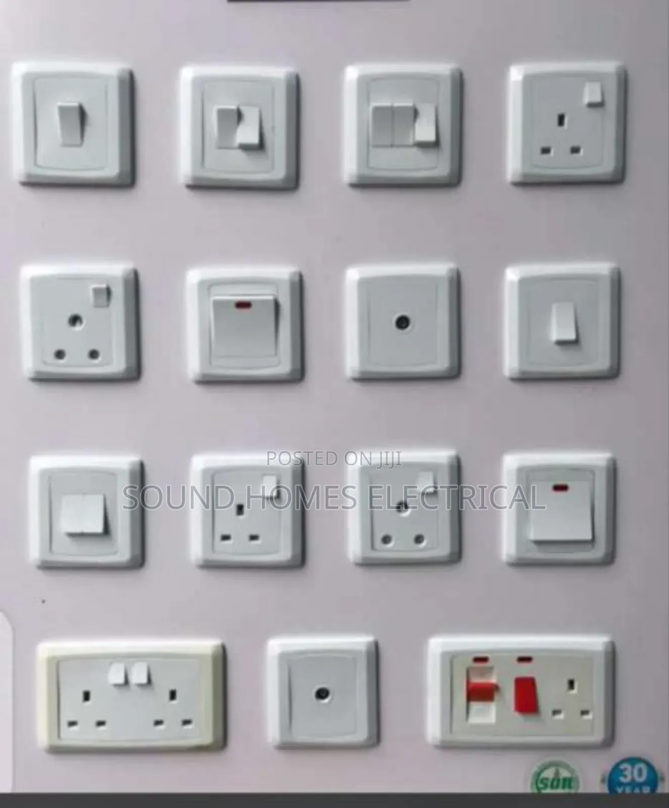 Short Button White Color Switches And Sockets