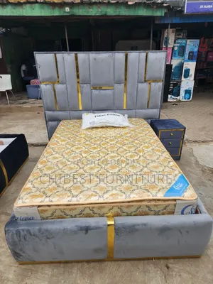 Quality 4.5by6 Upholstery Padded Bed Frame With One Bed Side