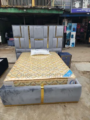 Quality 4.5by6 Upholstery Padded Bed Frame With One Bed Side