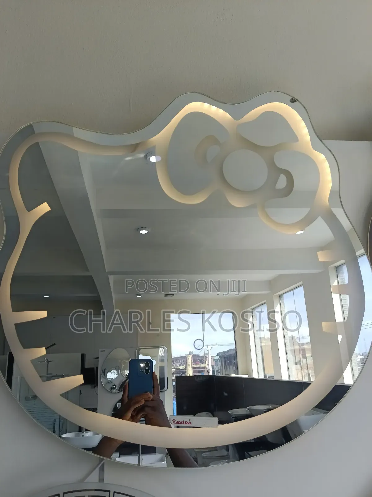 Led Mirror With Kitten Face Shape