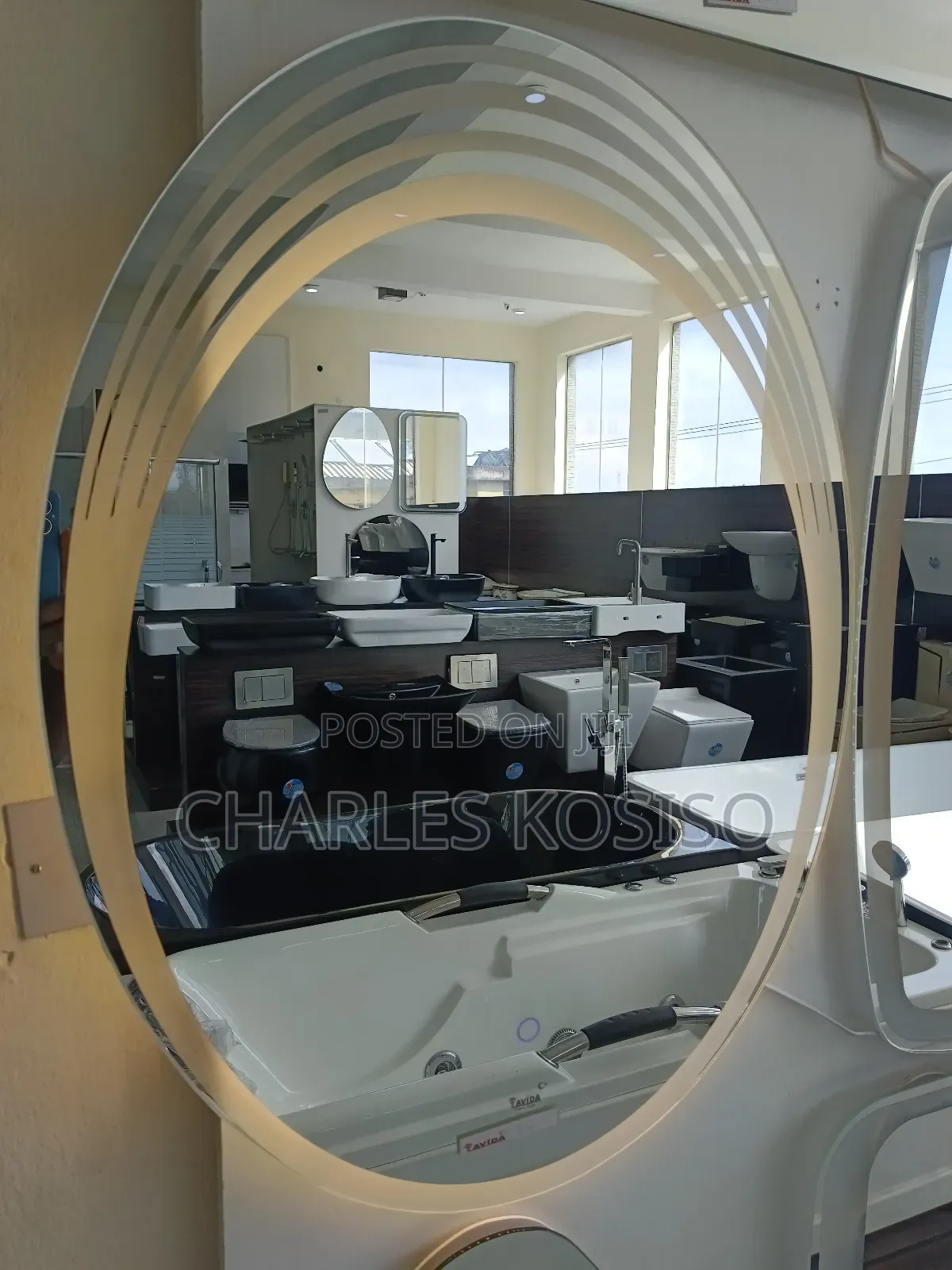 Led Mirror Oval Shape With 3 Light