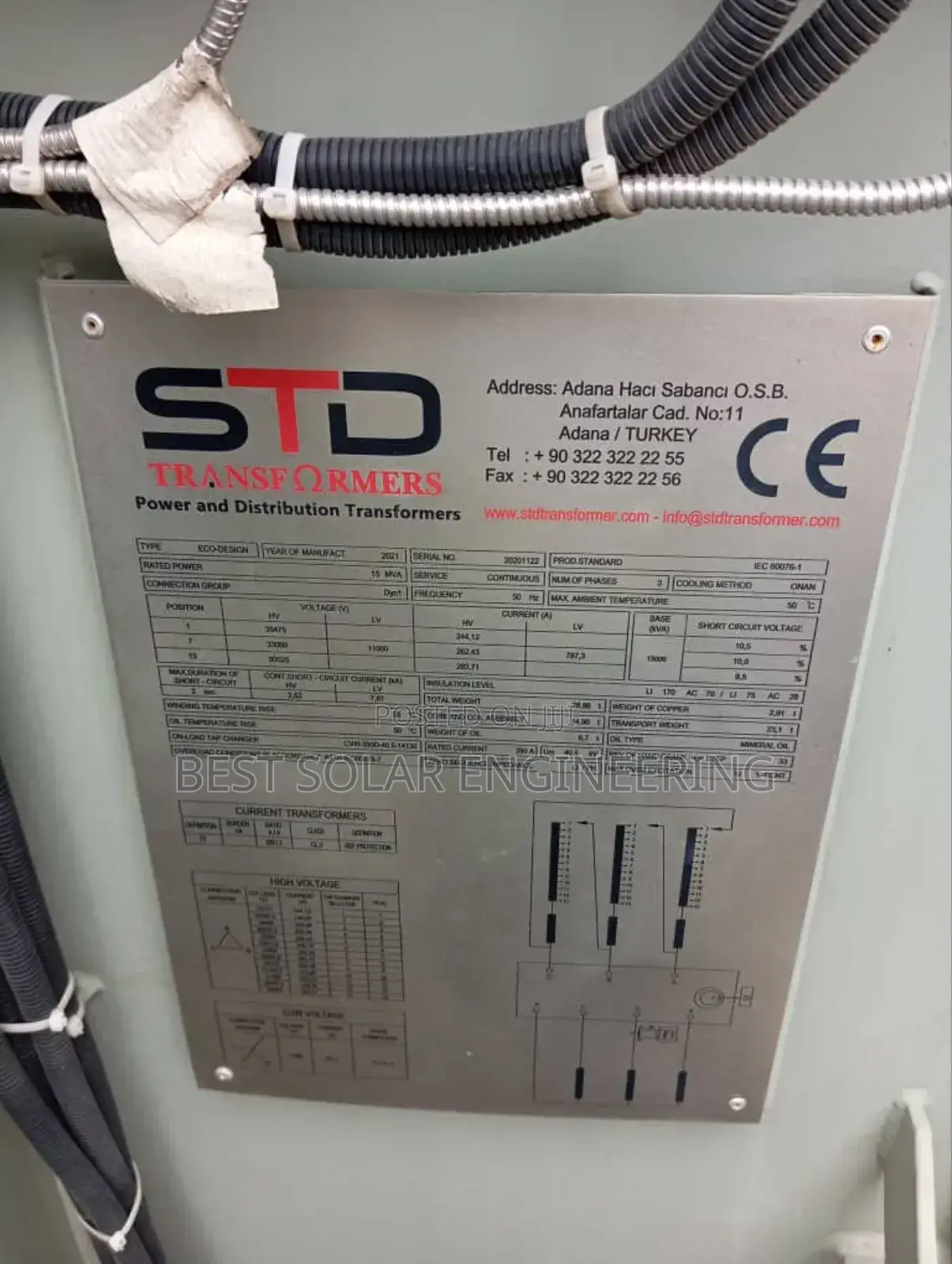 15mva 33/11kv STD Transformer (On Load)