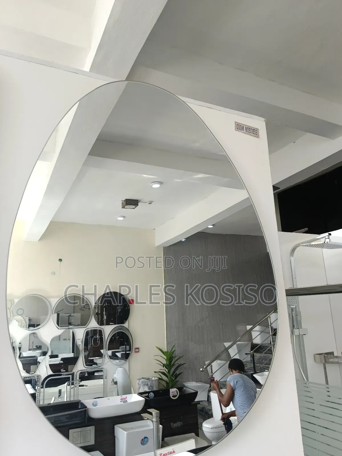 LED Mirror Egg Square With 3 Light