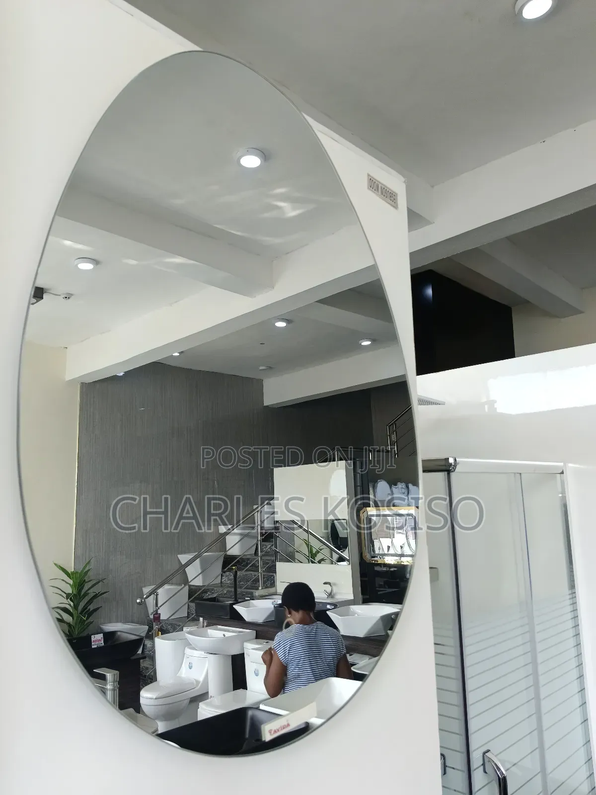 LED Mirror Egg Square With 3 Light