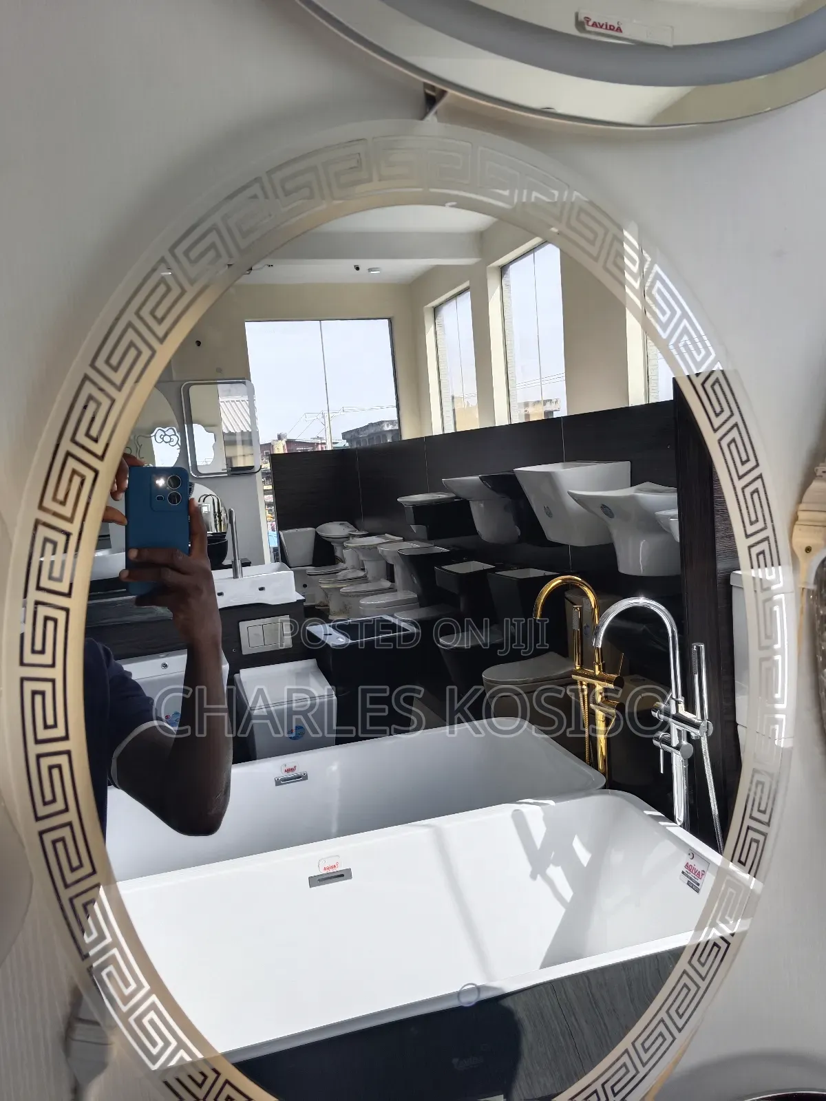 LED Mirror Oval Versace Shape With 3 Light 
