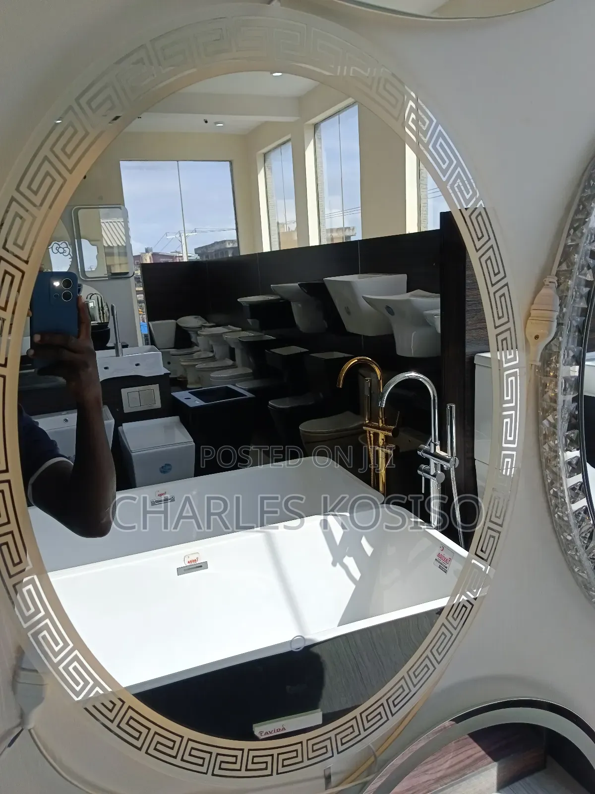 LED Mirror Oval Versace Shape With 3 Light 