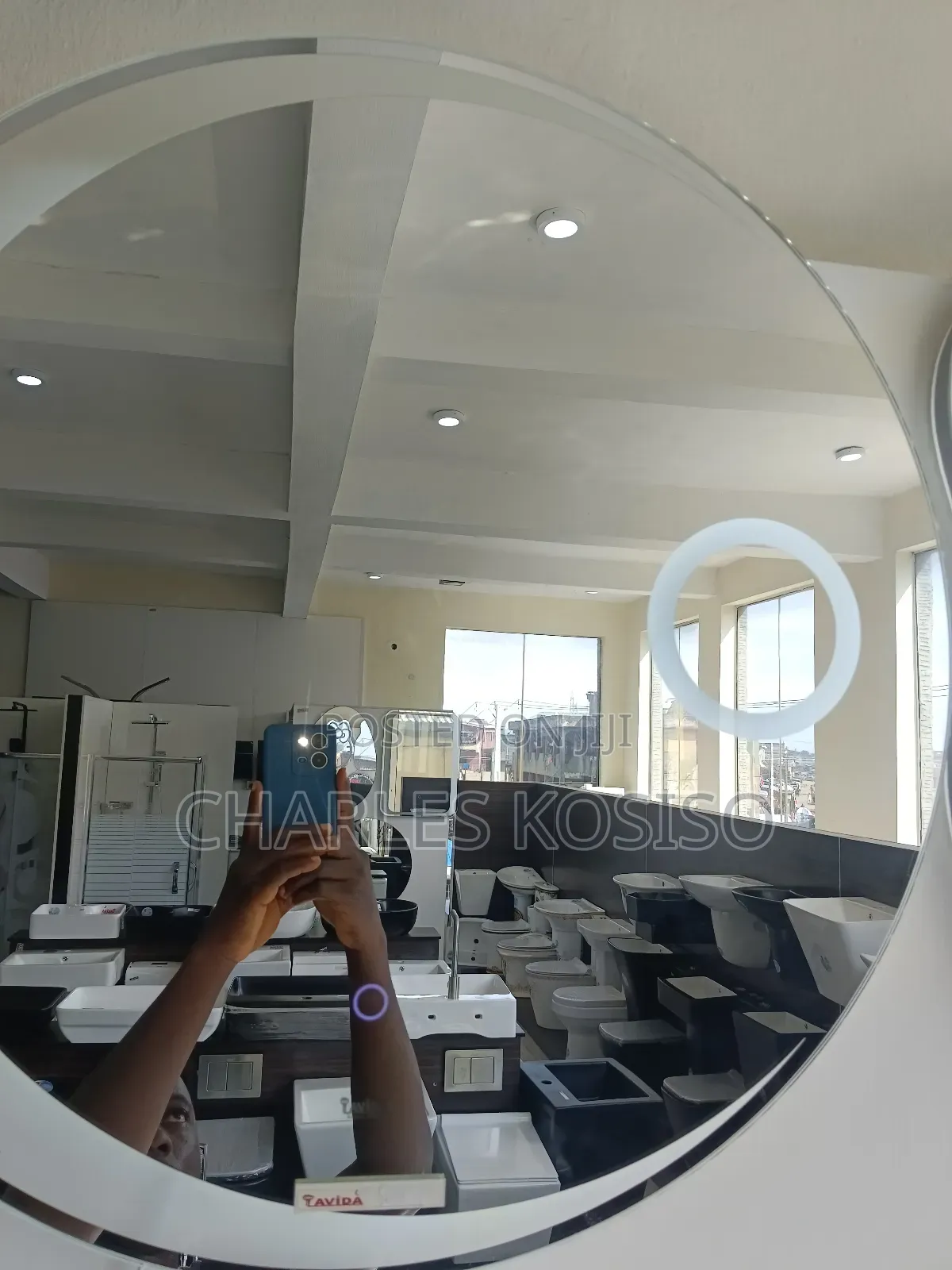 LED Mirror Half Moon