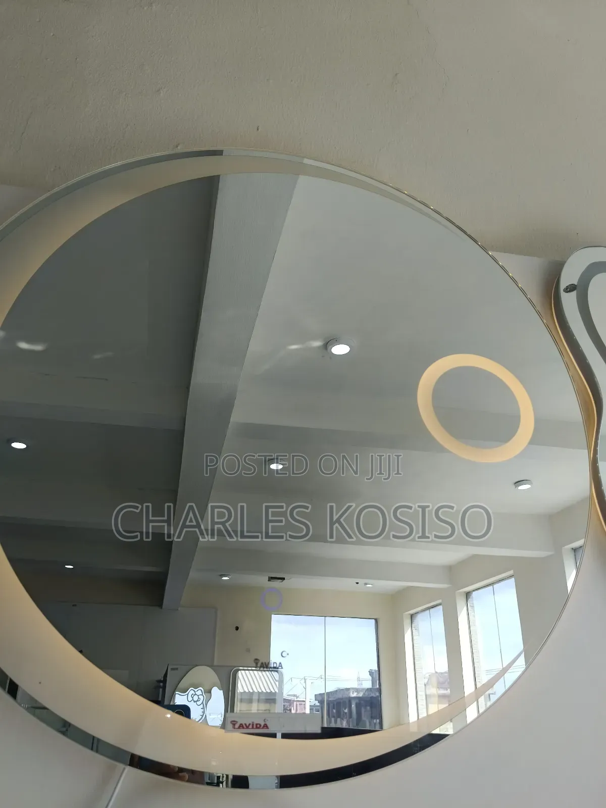 LED Mirror Half Moon