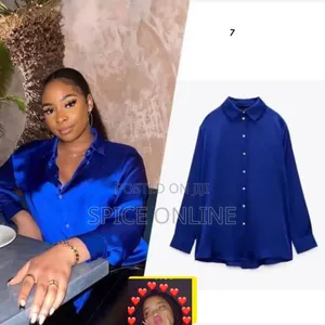 Photo - Ultra Vvip: Classy Long Sleeve Blue Blouse