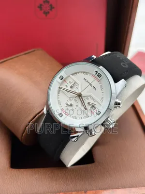 Photo - Mont Blanc Chronograph Black  Suade  Leather  Watch