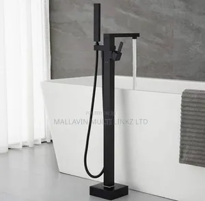 Matte Black Freestanding Floor Mounted Bathtub Filler Mixer