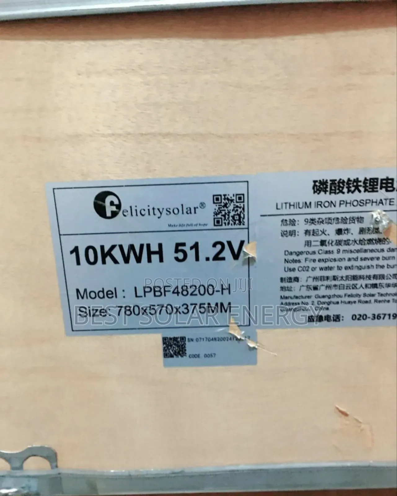Felicity Lithium 10kwh Battery 51.2v
