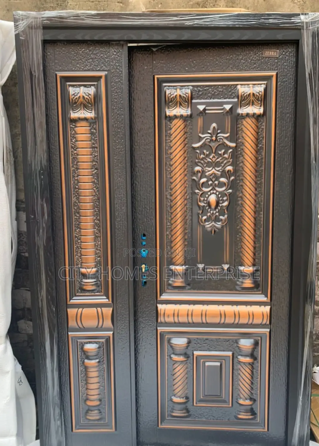 Embossed Pure Copper Security Door