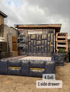 4.5 By6 Padded Bedframe With Drawer