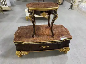 Royal Luxury Center Table With Drawers Two Side Stools