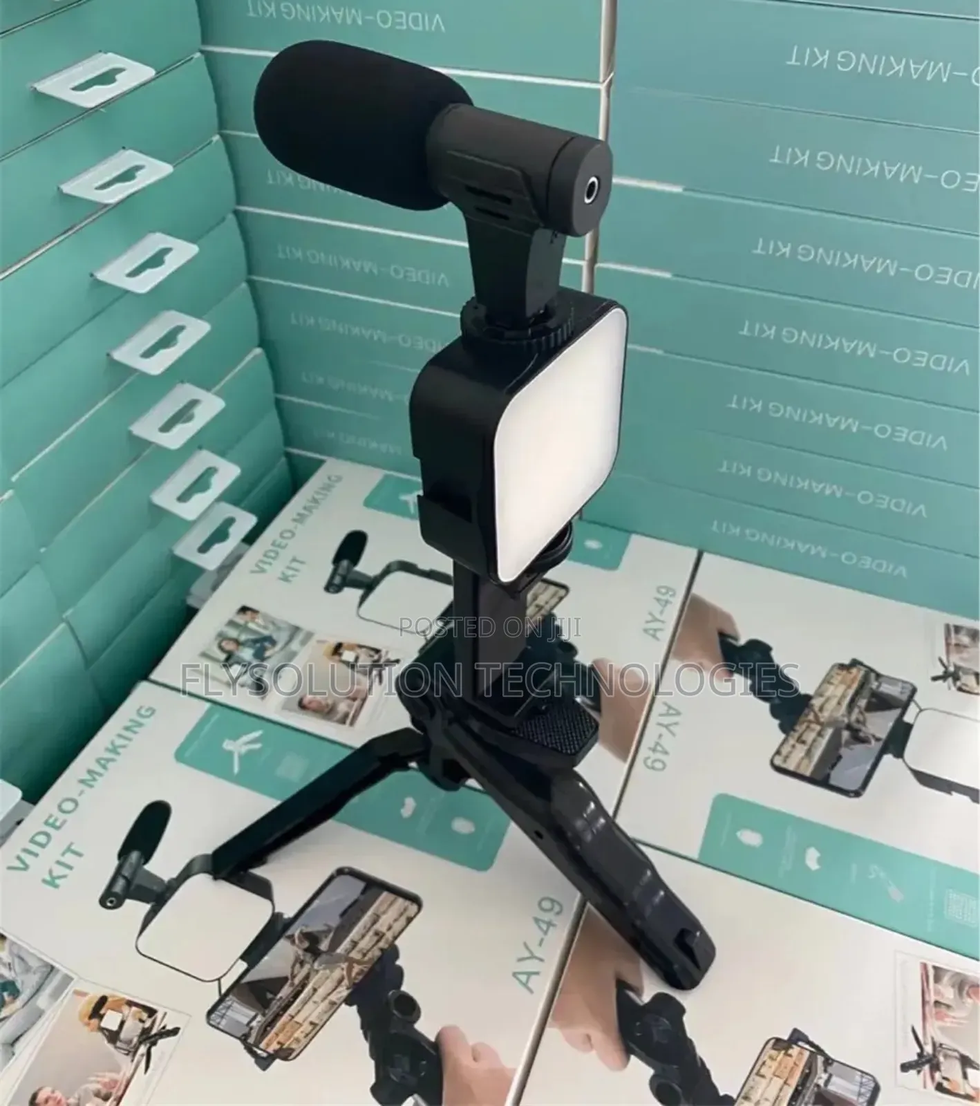 LED Vlogging Tripod Stand With Microphone