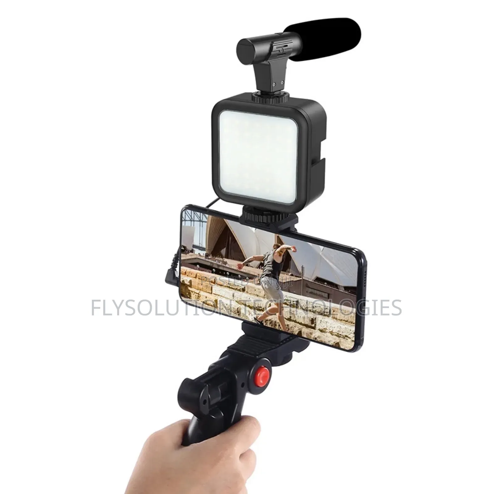 LED Vlogging Tripod Stand With Microphone