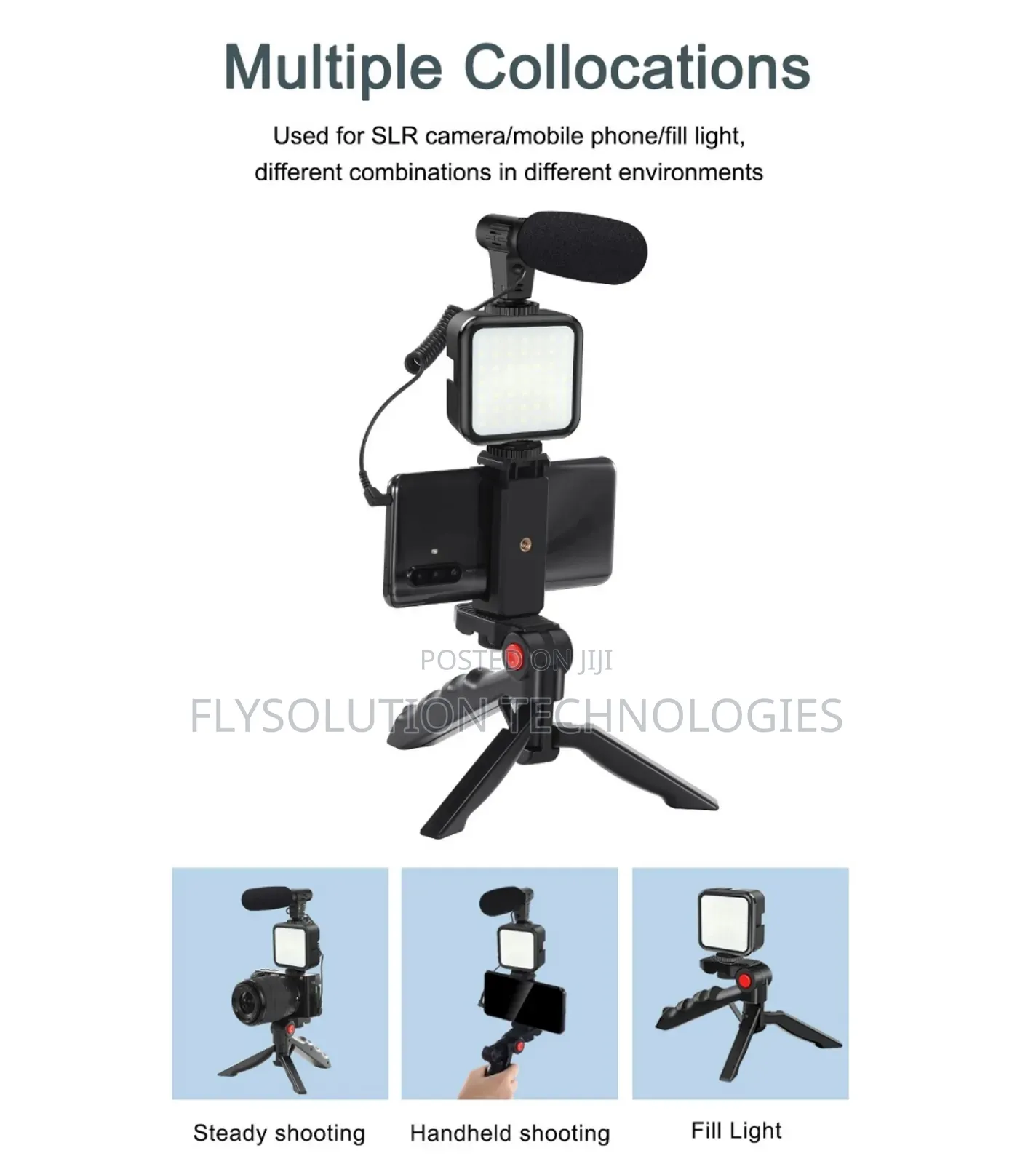LED Vlogging Tripod Stand With Microphone