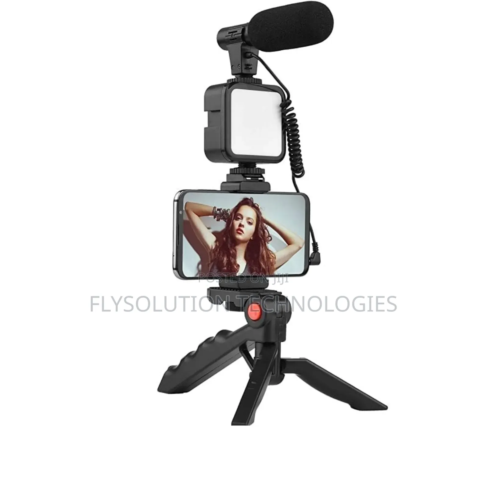 LED Vlogging Tripod Stand With Microphone