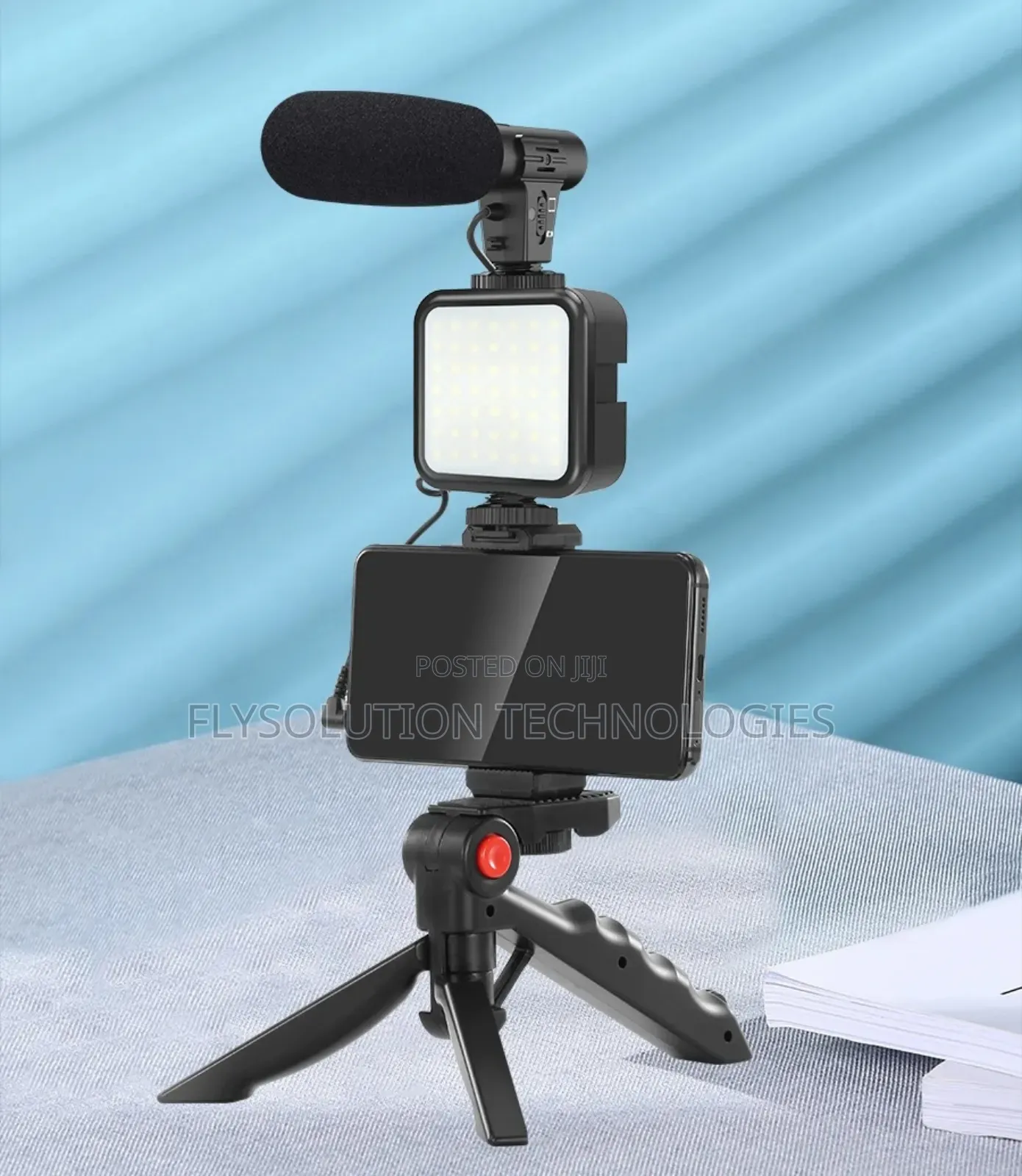 LED Vlogging Tripod Stand With Microphone