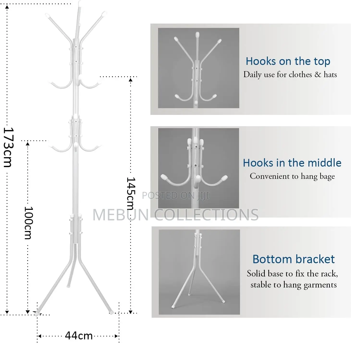 Standing Coat Rack With 12 Hooks
